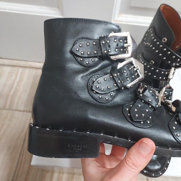 Givenchy Black Prue Studded Buckle Combat Bootie - Picture 2 of 11